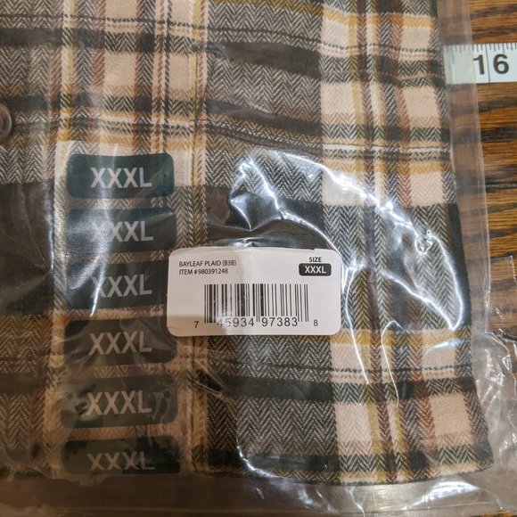Eddie Bauer Bristol Flannel Relaxed Open Fit 100% Cotton Size XXXL NEW WITH TAGS - Picture 5 of 8